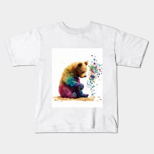 Bear Watercolor Art Kids T-Shirt